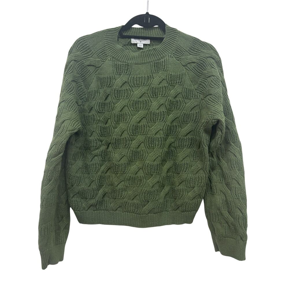 NWOT Rachel Comey x Target Women’s Olive Cable-Knit Oversized Crewneck Sweater